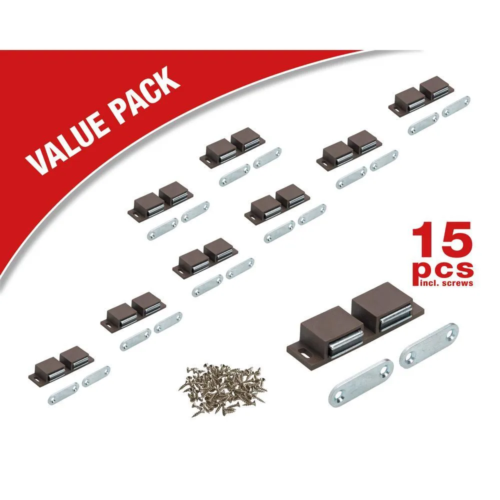 Brown Double Magnetic Door Touch Latch Value Pack (15-Pack), photo 2 of 6