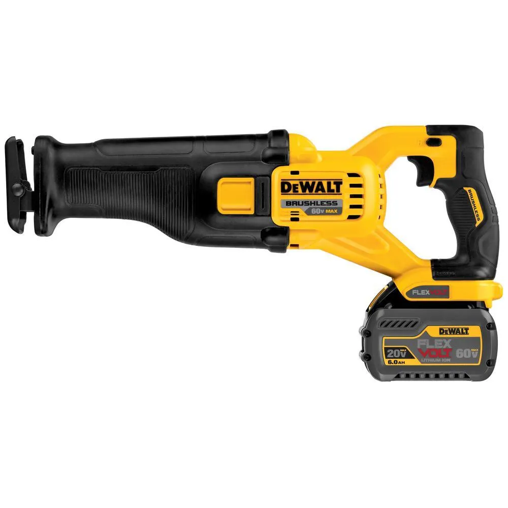 DEWALT FLEXVOLT 60-Volt MAX Lithium-Ion Cordless Brushless Reciprocating Saw with Battery 2Ah, Charger, Bag and Bonus Battery, photo 9 of 13