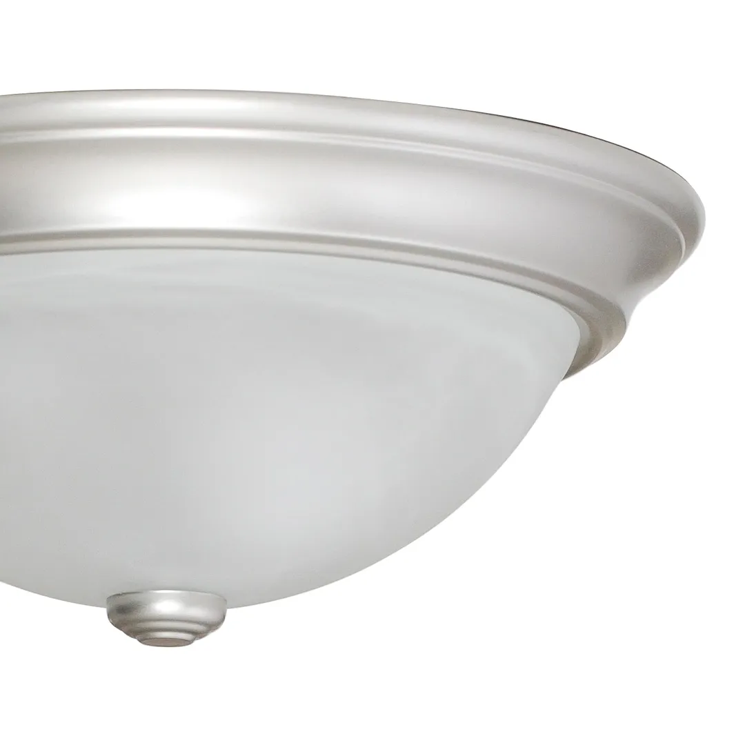 Project Source 2-Pack 13-in Satin Nickel Traditional Flush Mount Light, photo 9 of 15