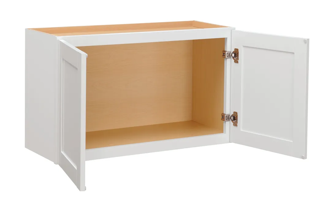 Diamond NOW Arcadia 30-in W x 18-in H x 12-in D White Wall Fully Assembled Cabinet (Recessed Panel Shaker Door Style), photo 8 of 13