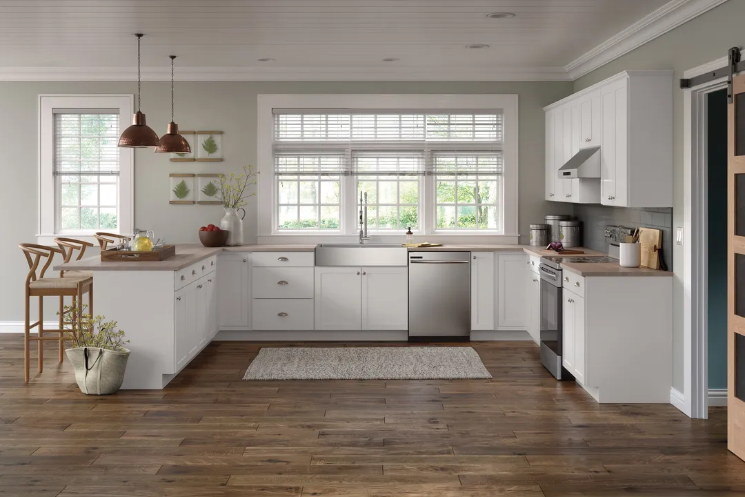 Diamond NOW Arcadia 30-in W x 30-in H x 12-in D White Wall Fully Assembled Cabinet (Recessed Panel Shaker Door Style), photo 7 of 14