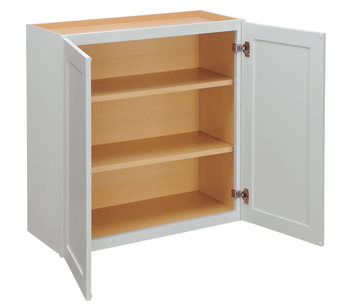 Diamond NOW Arcadia 30-in W x 24-in H x 12-in D White Wall Fully Assembled Cabinet (Recessed Panel Shaker Door Style), photo 8 of 14