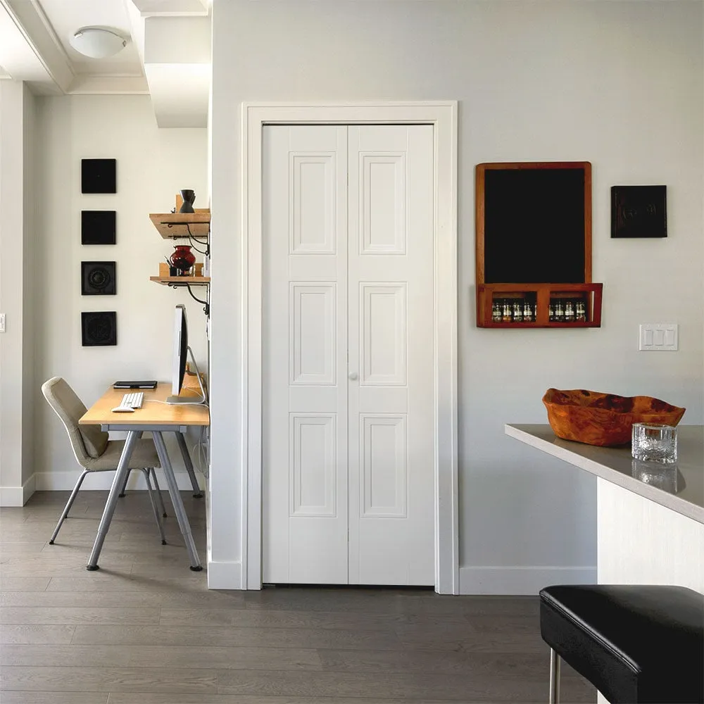 Masonite Livingston 24-in x 80-in Primed 3-Panel Square Molded Composite Bifold Door, Hollow Core (Hardware Included), photo 2 of 6