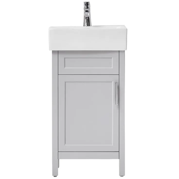 Arvesen 18 in. W x 12 in. D Bath Vanity in Tobacco with Vitreous China Vanity Top in White, photo 3 of 3