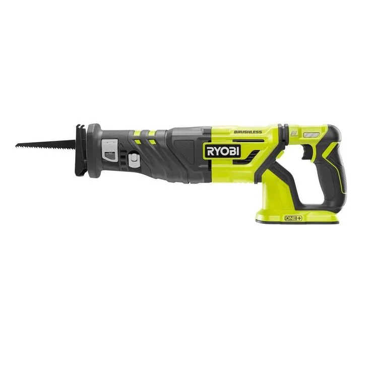 RYOBI 18-Volt ONE+ Cordless Brushless Reciprocating Saw with Wood Cutting Blade with 2.0 Ah Battery and Charger Kit, photo 2 of 11