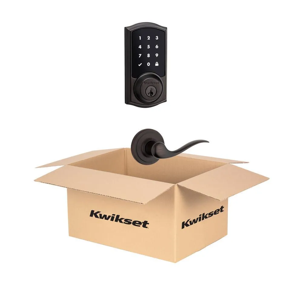 Kwikset Premis Touchscreen Smart Lock Venetian Bronze Single Cylinder Electronic Deadbolt featuring Tustin Hall/Closet Lever, photo 2 of 2