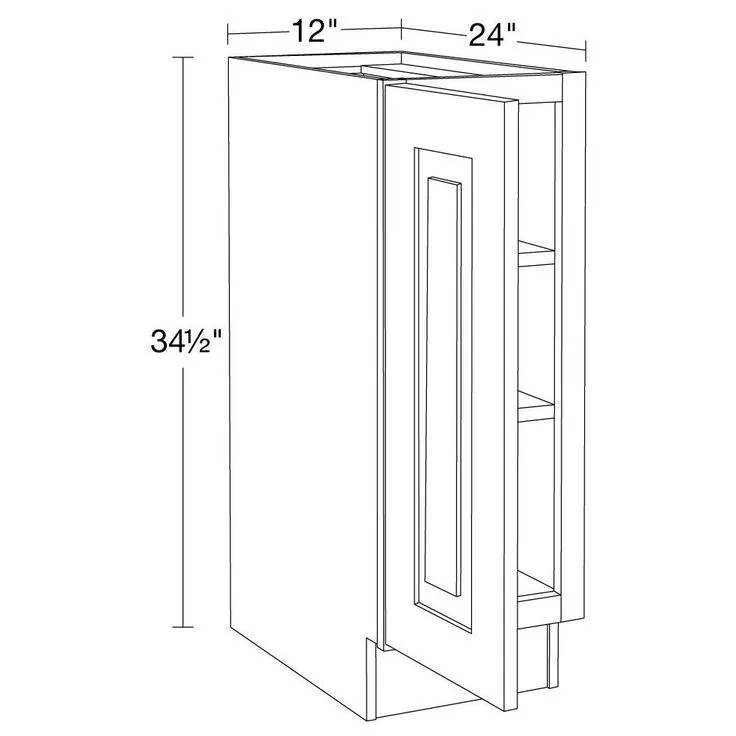 Home Decorators Collection Grayson 12 in. W x 24 in. D x 34.5 in. H Assembled Plywood Full Height Door Base Kitchen Cabinet in Mythic Blue LH, photo 5 of 8
