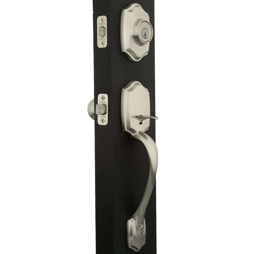 Belleview Satin Nickel Single Cylinder Door Handleset with Polo Door Knob Featuring SmartKey Security, photo 2 of 3