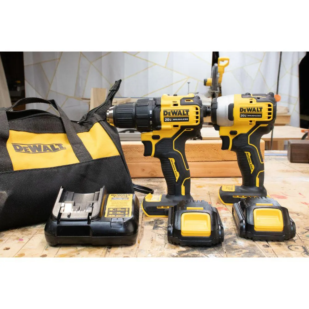 DEWALT ATOMIC 20-Volt MAX Lithium-Ion Brushless Cordless Compact Drill/Impact Combo Kit (2-Tool) 2 Batteries 1.3Ah and Charger, photo 14 of 14
