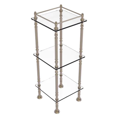 14 × 38 × 14 in 3-Shelf Etagere, Antique Pewter Finish