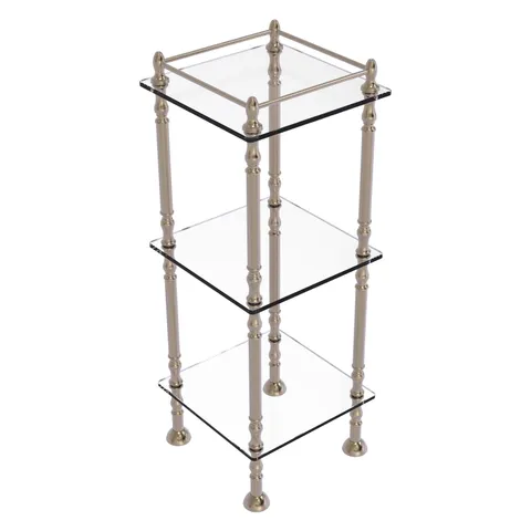 14 × 38 × 14 in 3-Shelf Etagere, Antique Pewter Finish
