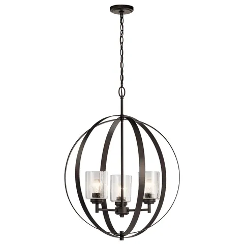 Winslow 3-Light Bronze Cage Chandelier