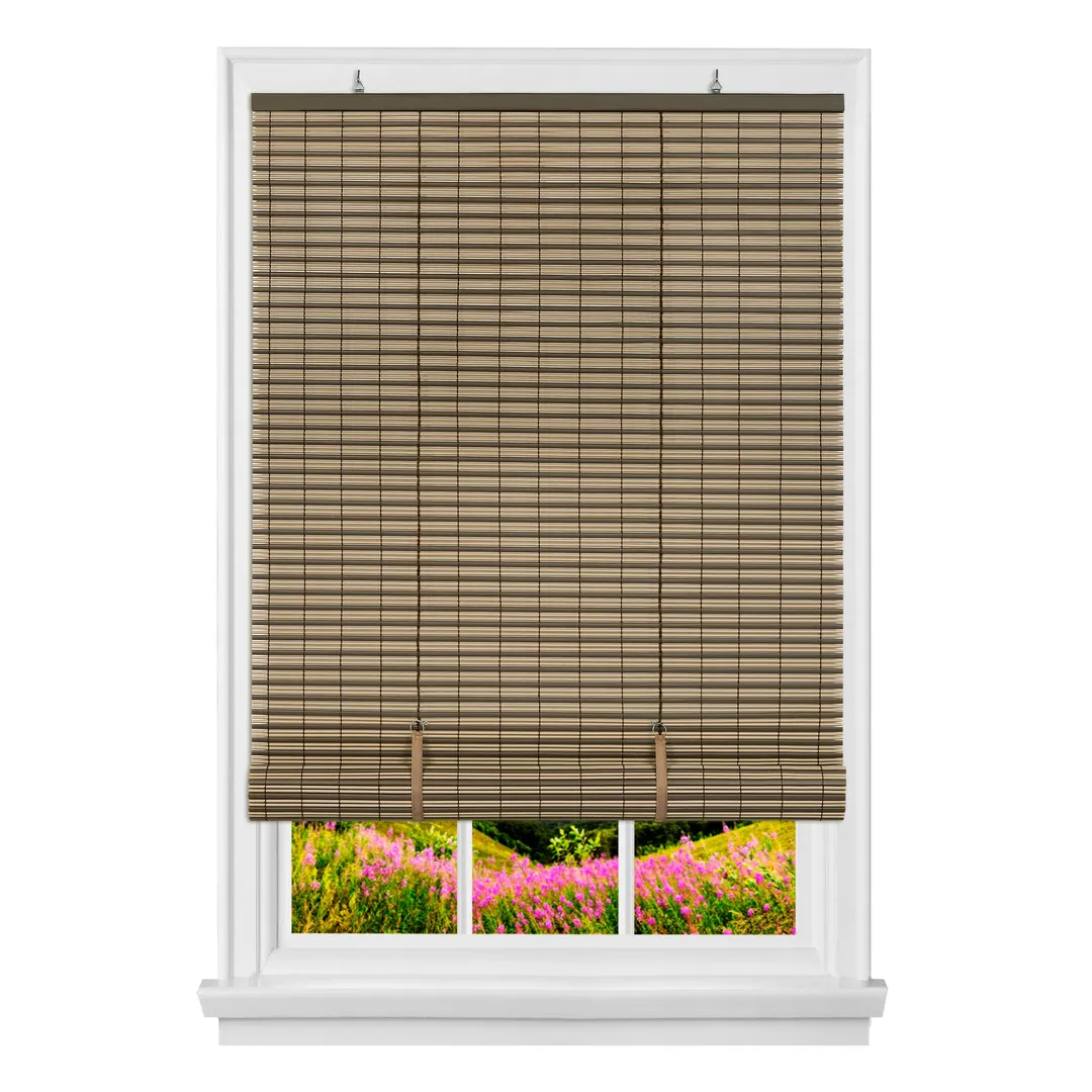Achim Cordless Veranda 0.25-in Slat Width 30-in x 72-in Cordless Cocoa/Almond Vinyl Room Darkening Roll-Up Blinds, photo 2 of 5
