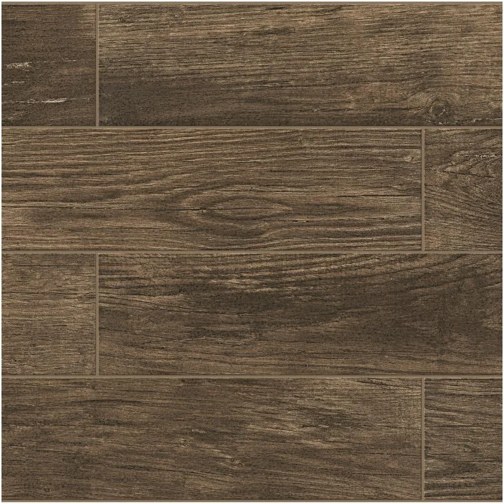 American Olean Harvest Grove 15-Pack Cherry 6-in x 24-in Matte Porcelain Stone Look Floor and Wall Tile (14.53 sq ft/Carton), photo 2 of 2