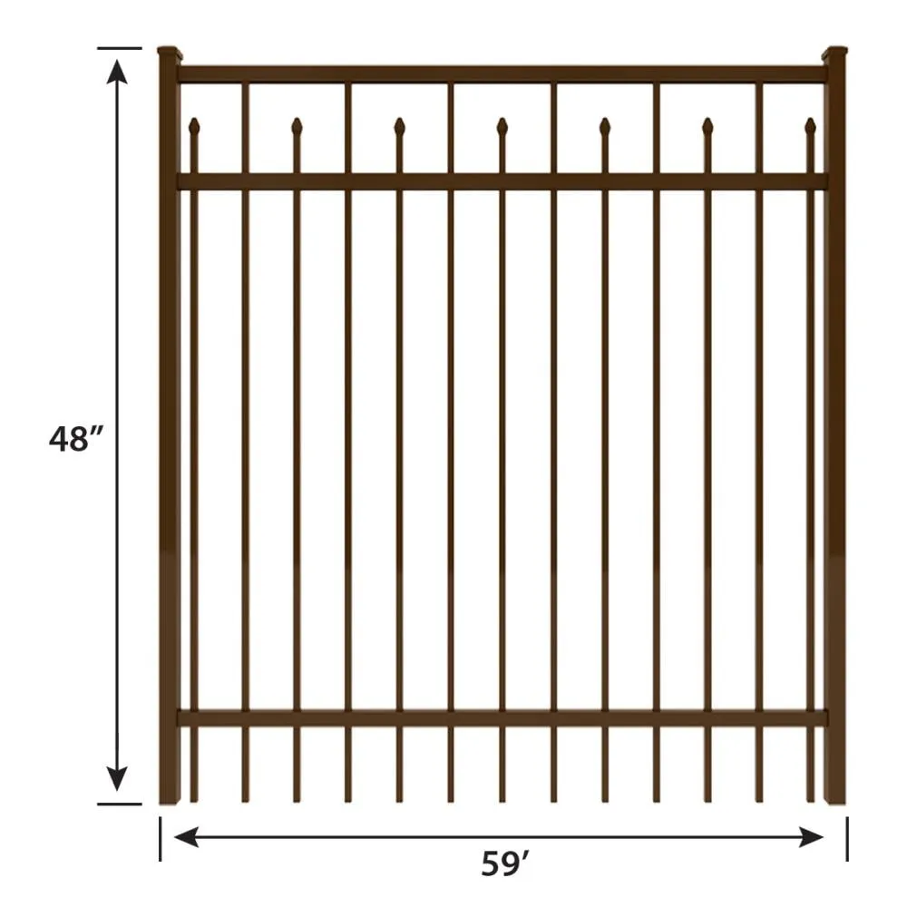 IronCraft Hempsted 4 ft. H x 5 ft. W Bronze Powder-Coated Aluminum Straight Top Fence Gate, photo 3 of 4