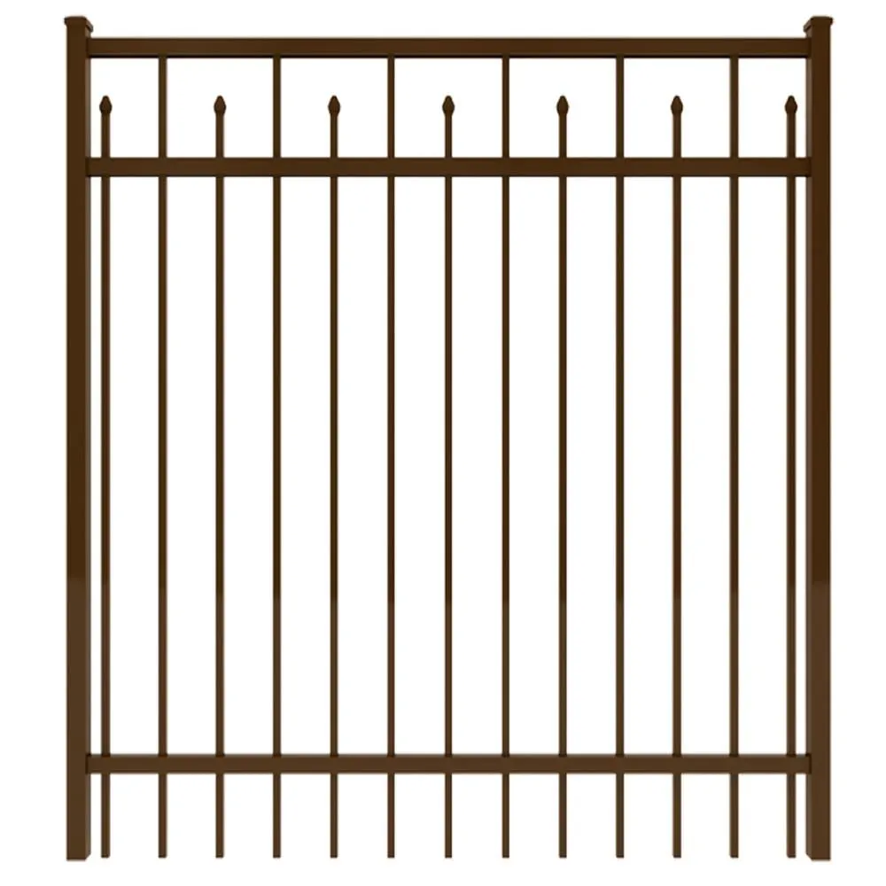 IronCraft Hempsted 4 ft. H x 5 ft. W Bronze Powder-Coated Aluminum Straight Top Fence Gate, photo 2 of 4
