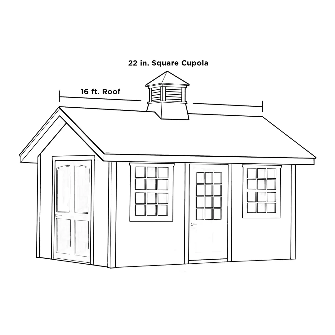 Good Directions Carlisle 22-in x 29-in White Vinyl Cupola with 24-Gauge Copper Hip Roof, Weathervane-Ready, photo 7 of 7