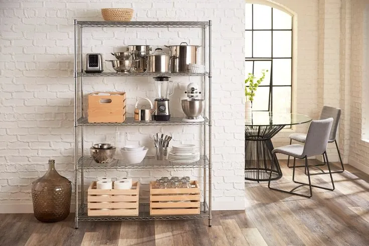 Style Selections 18-in D x 47.7-in W x 72-in H 5-Tier Steel Utility Freestanding Shelving Unit, photo 7 of 8