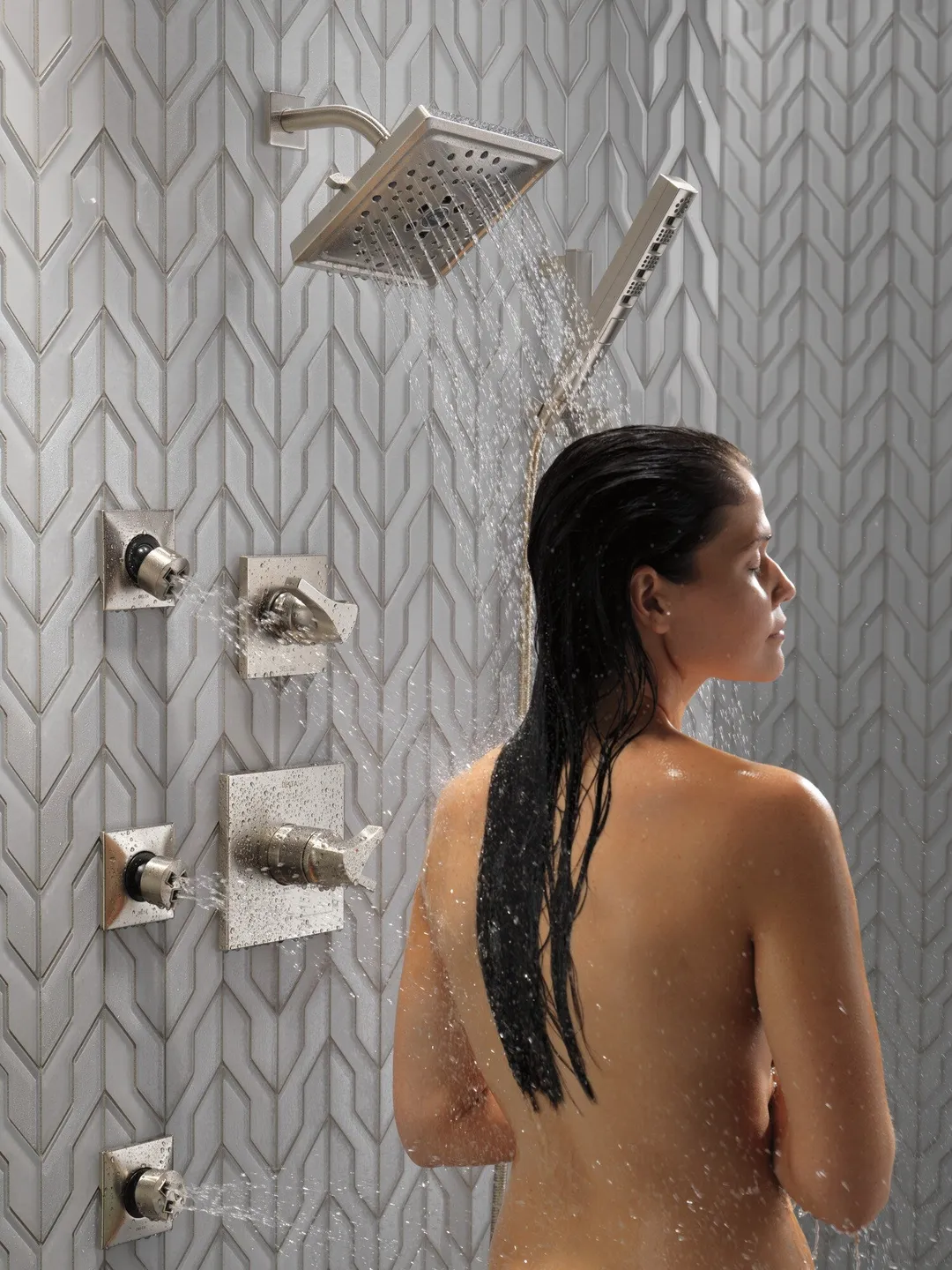 Delta Universal Showering Components Stainless 5-Spray Handheld Shower with Slide Bar, 1.75 GPM (6.6 LPM), photo 4 of 8