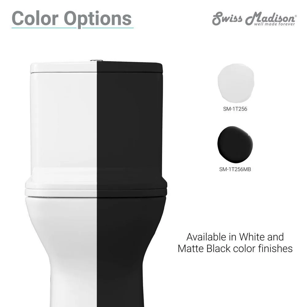 Swiss Madison Carre 1-Piece 0.8/1.28 GPF Dual Flush Square Toilet in White, Seat Included, photo 13 of 13