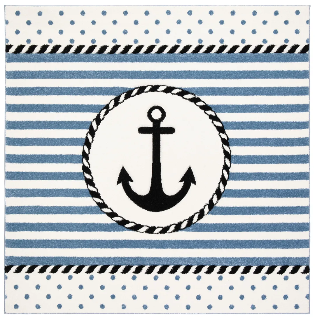 Safavieh Carousel Kids Anchor 5 x 5 Ivory/Navy Square Indoor Kids Area Rug, photo 2 of 8