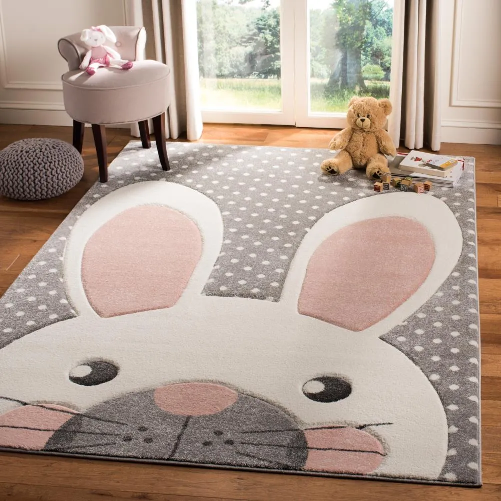 Safavieh Carousel Kids Peek-a-Boo 5-ft x 8-ft Pink/Gray Indoor Area Rug, photo 2 of 7