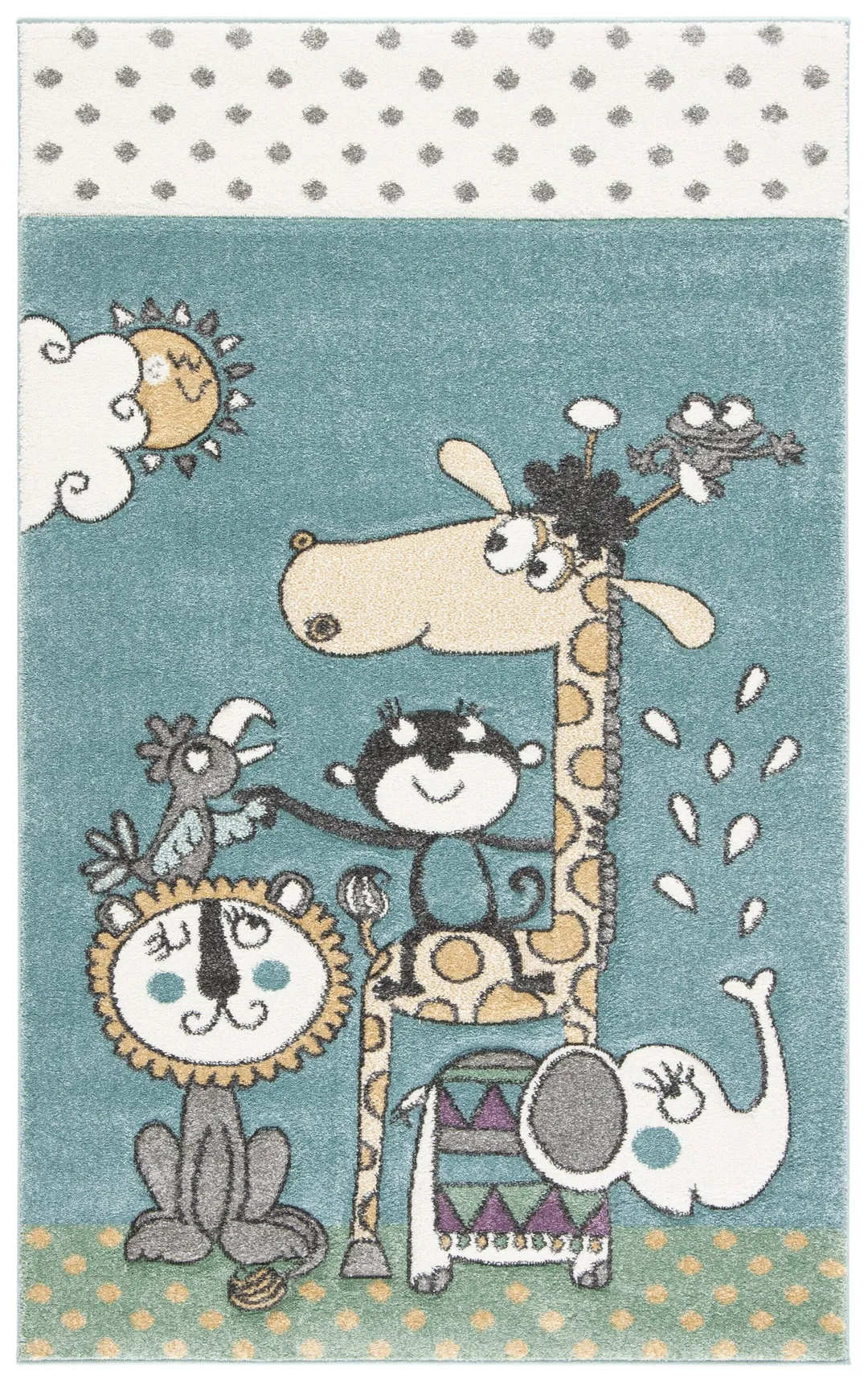 Safavieh Carousel Kids Giraffe 3 x 5 Ivory/Blue Indoor Kids Throw Rug, photo 2 of 8