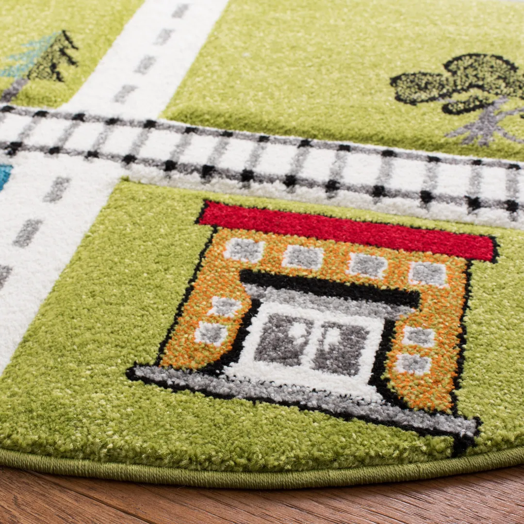 Safavieh Carousel Kids Fawn 5 x 5 Green/Ivory Round Indoor Kids Area Rug, photo 2 of 6