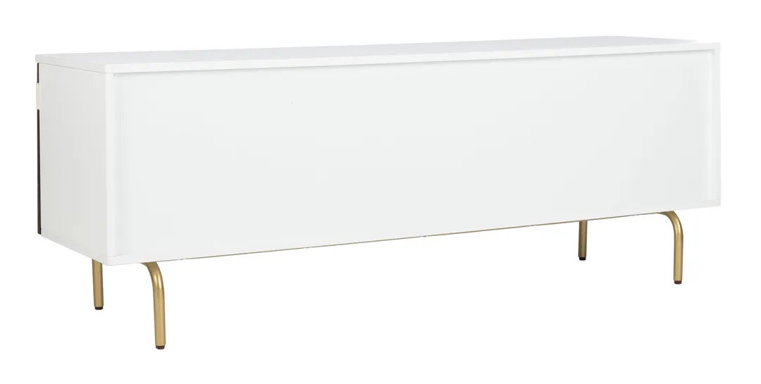 Safavieh Genevieve Walnut/White/Gold Contemporary/Modern Wood Media Cabinet, photo 5 of 8