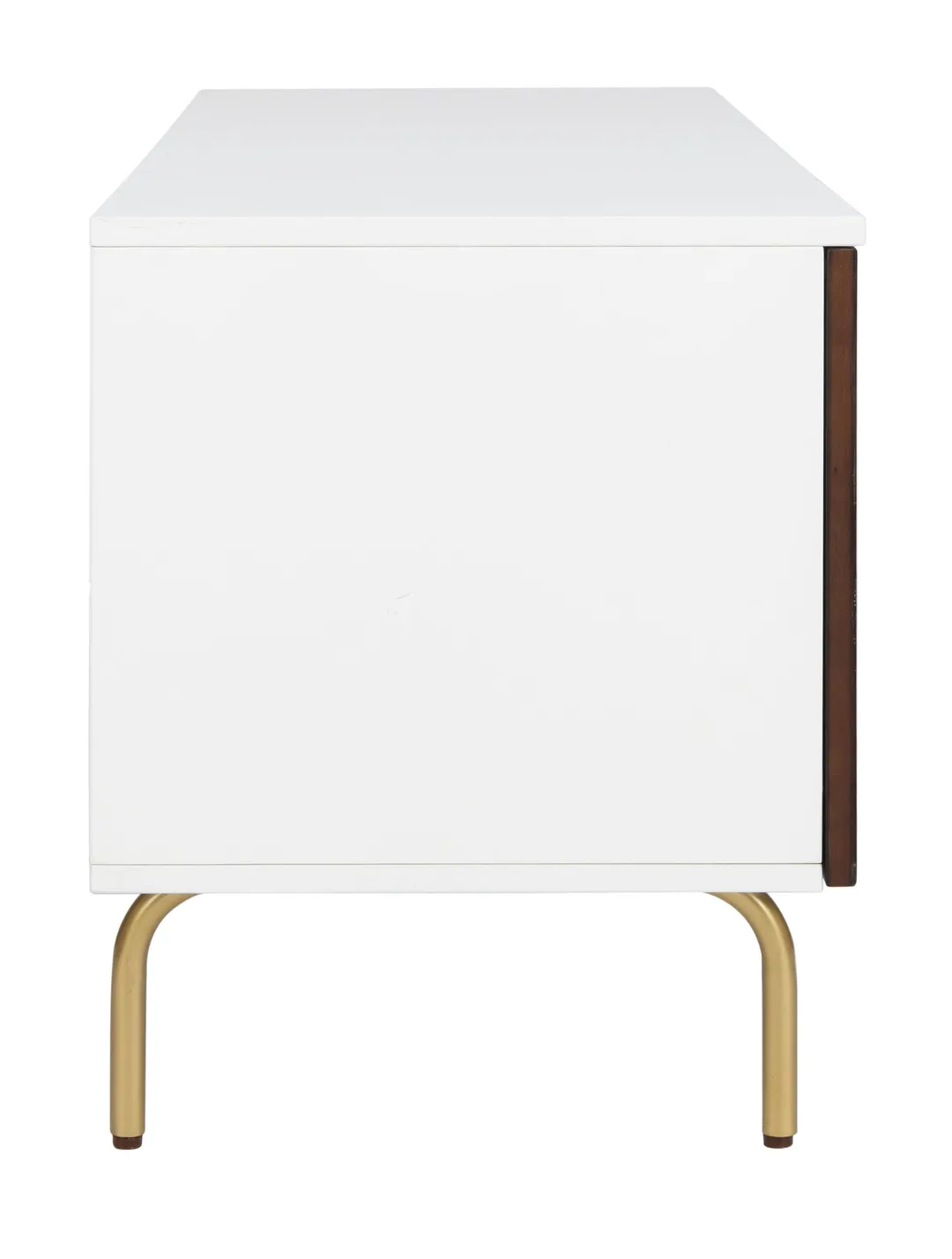 Safavieh Genevieve Walnut/White/Gold Contemporary/Modern Wood Media Cabinet, photo 6 of 8