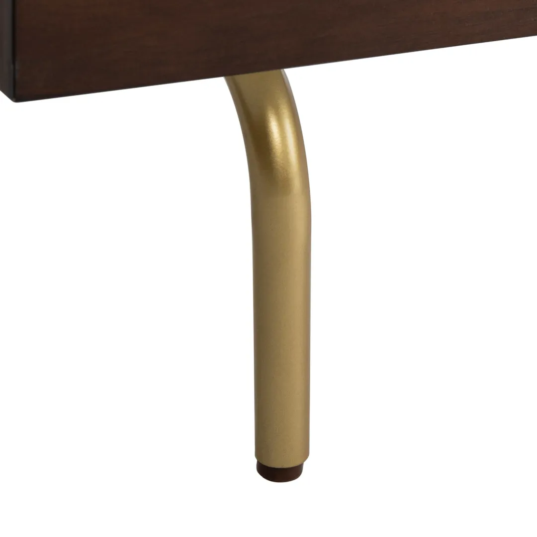 Safavieh Genevieve Walnut/White/Gold Contemporary/Modern Wood Media Cabinet, photo 8 of 8