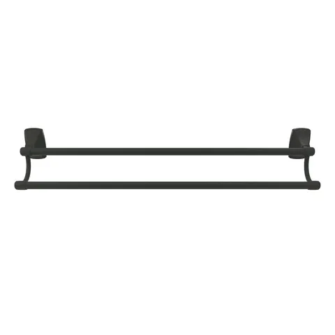 Clarendon 24-in Double Matte Black Wall Mount Double Towel Bar