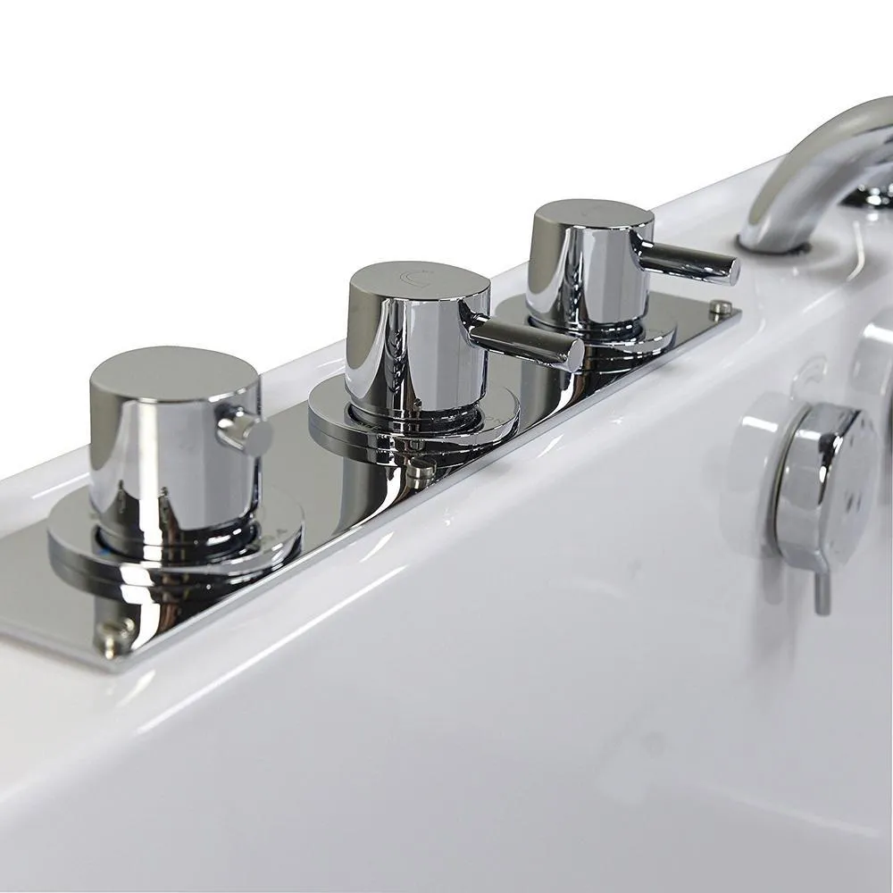 Ella Companion 2-Seat 60 in. Acrylic Walk-In Whirlpool Bathtub, White, Center Door, Heated Seat, Fast-Fill Faucet, 2 in. Dual Drain, photo 4 of 8