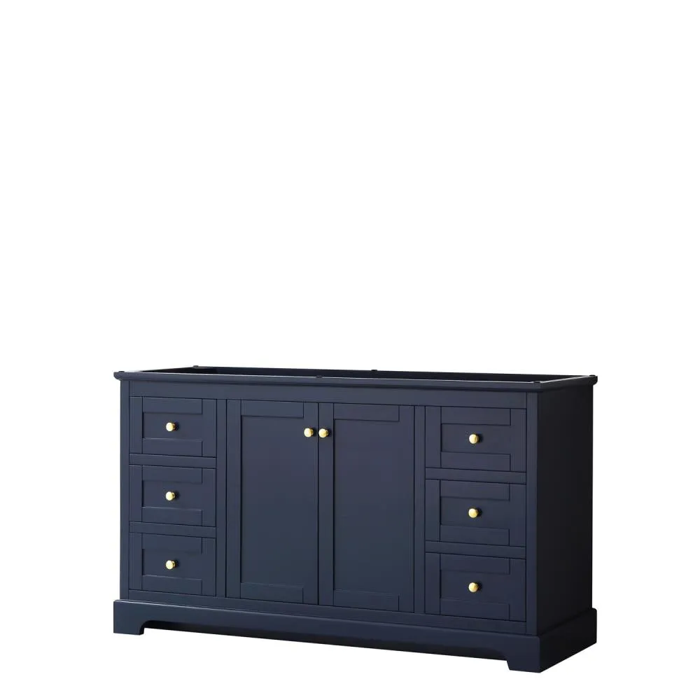 Wyndham Collection Avery 59.25-in Dark Blue Bathroom Vanity Cabinet, photo 2 of 2
