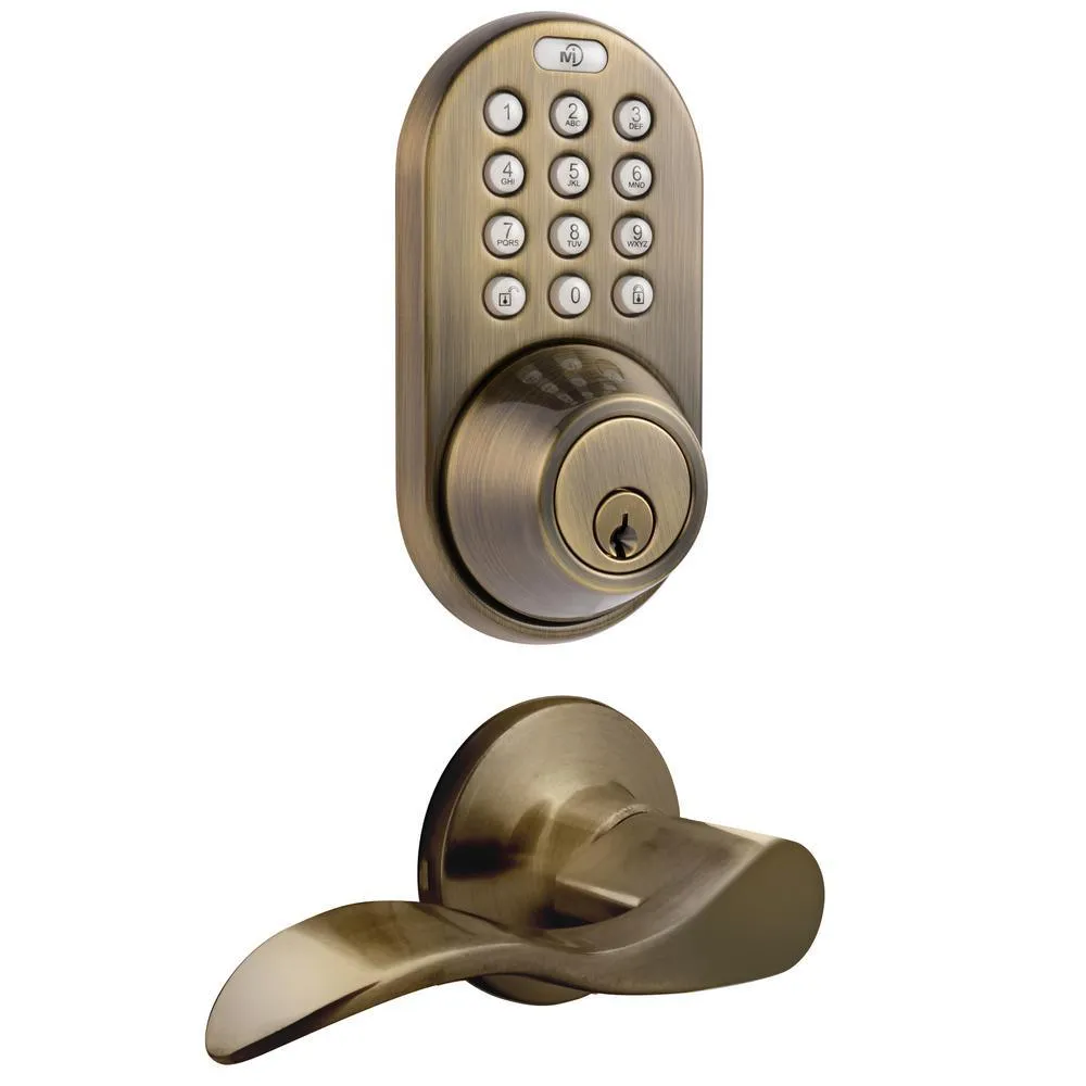 Morning Industry Satin Nickel Keyless Entry Deadbolt and Lever Handle Door Lock Combo Pack with Electronic Digital Keypad, photo 6 of 6