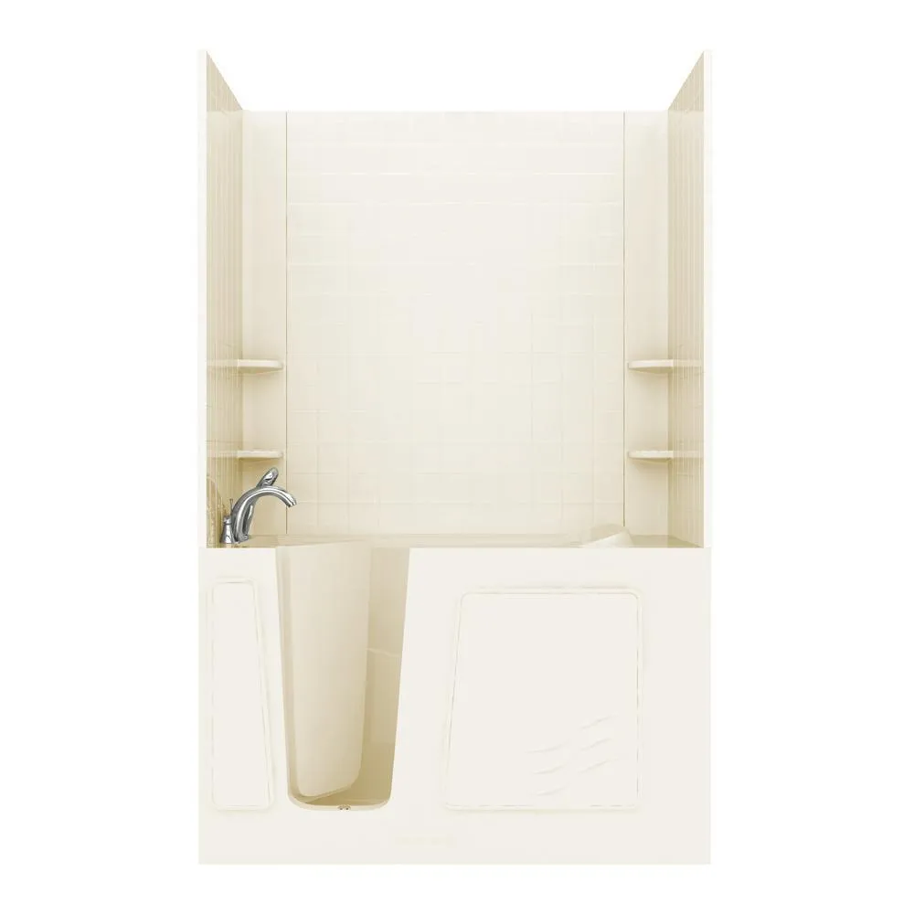 Rampart Nova Heated 5 ft. Walk-in Whirlpool and Air Bathtub with 6 in. Tile Easy Up Adhesive Wall Surround in White, photo 24 of 33