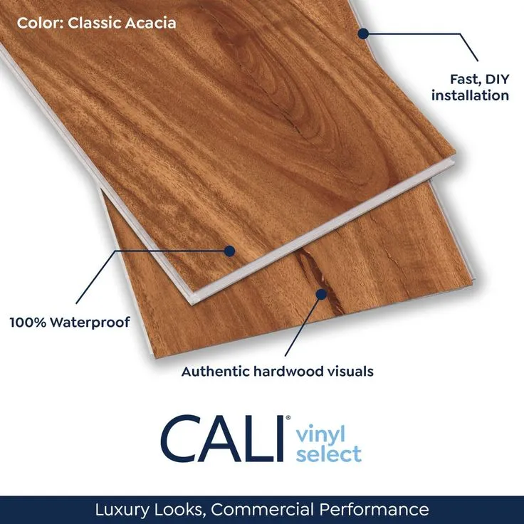 CALI Aqua Tough Classic Acacia 4.7-mm x 7-3/32-in W x 48-in L Waterproof Luxury Vinyl Plank Flooring (23.77-sq ft/case), photo 8 of 11