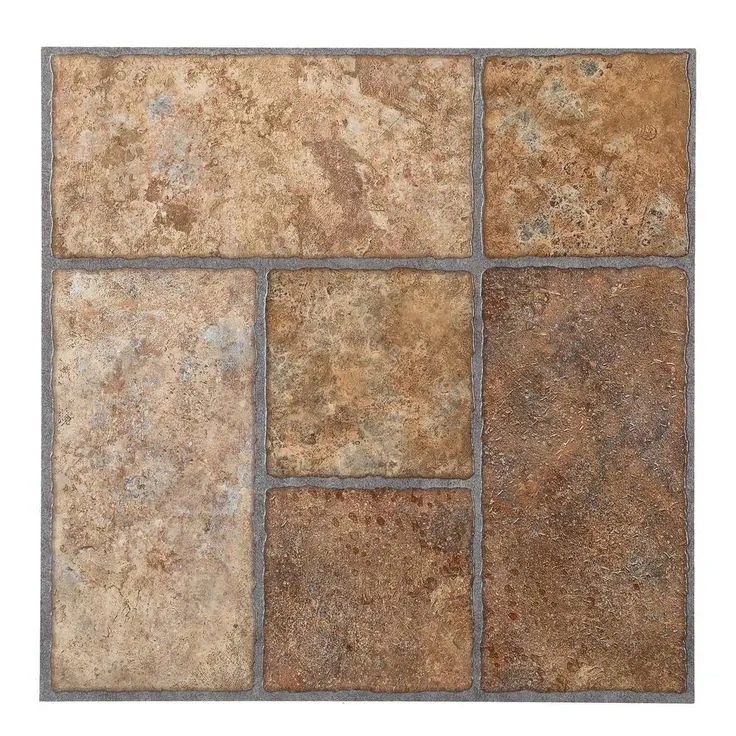 TrafficMASTER Bodden Bay 12 in. x 12 in. Terra Cotta Peel and Stick Vinyl Tile (30 sq. ft. / case), photo 3 of 8
