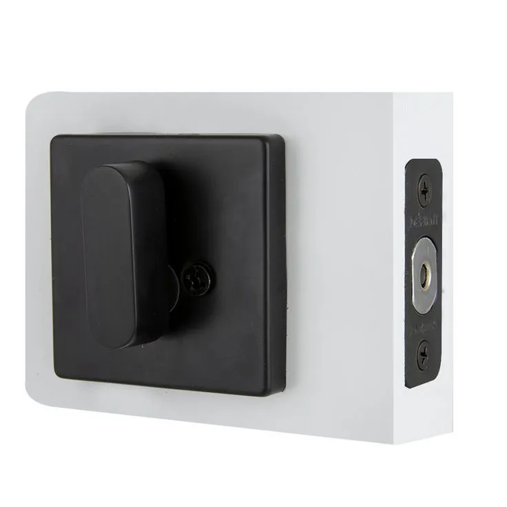 Defiant Contemporary Square Matte Black Single Cylinder Deadbolt, photo 4 of 8