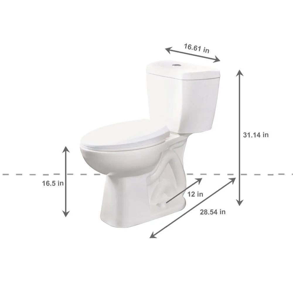 2-Piece Stealth 0.8 GPF Ultra-High-Efficiency Single Flush Elongated Toilet in White, Seat Included (3-Pack), photo 3 of 13
