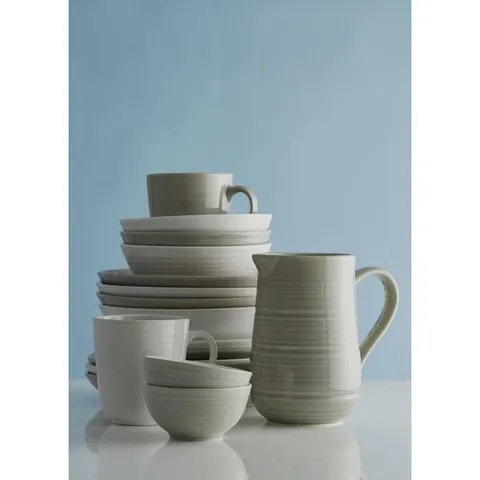 William Mason 12-Piece Casual Grey Stoneware Dinnerware Set