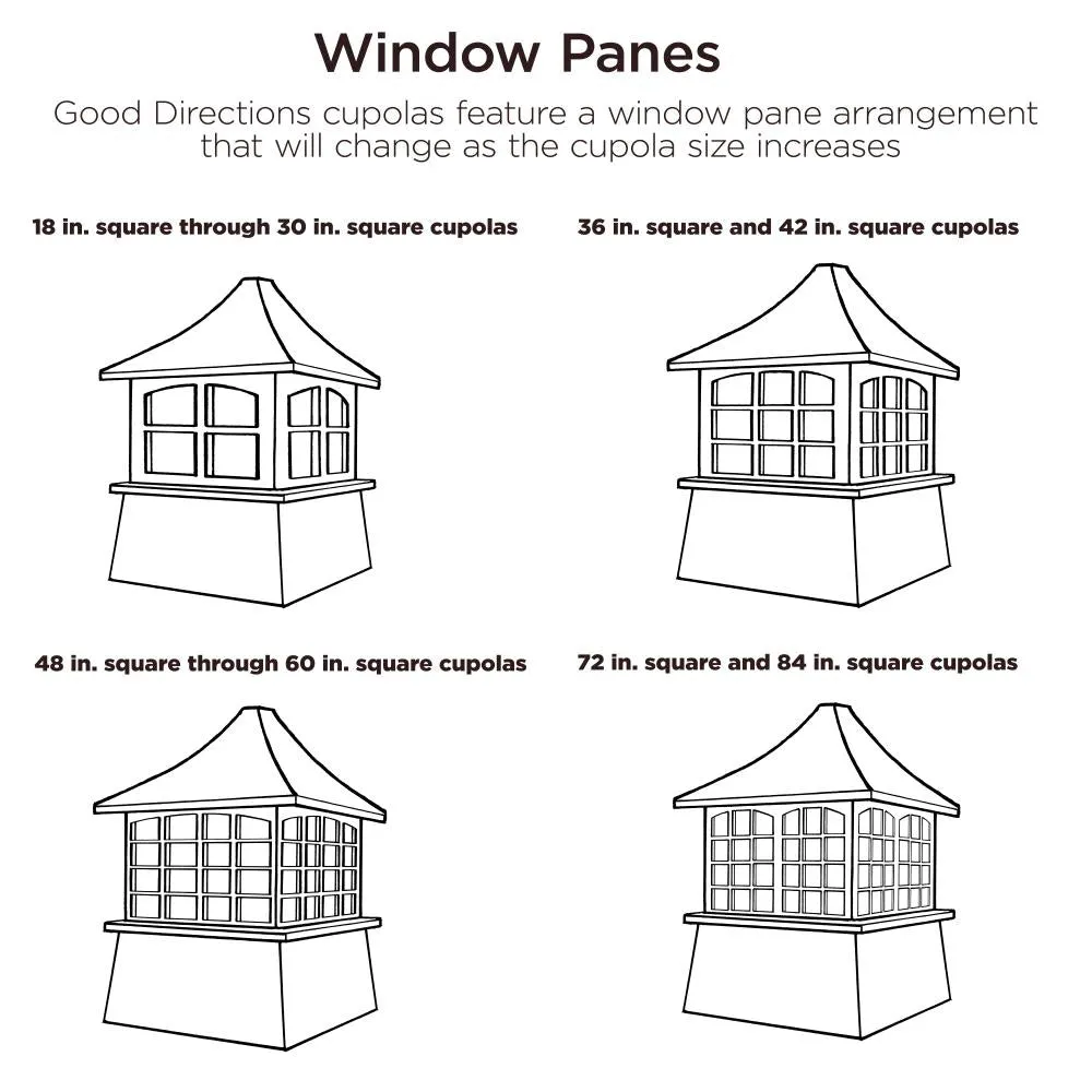 Good Directions Windsor Vinyl Cupola with Black Aluminum Pagoda Roof, 26-in x 35-in, photo 6 of 6
