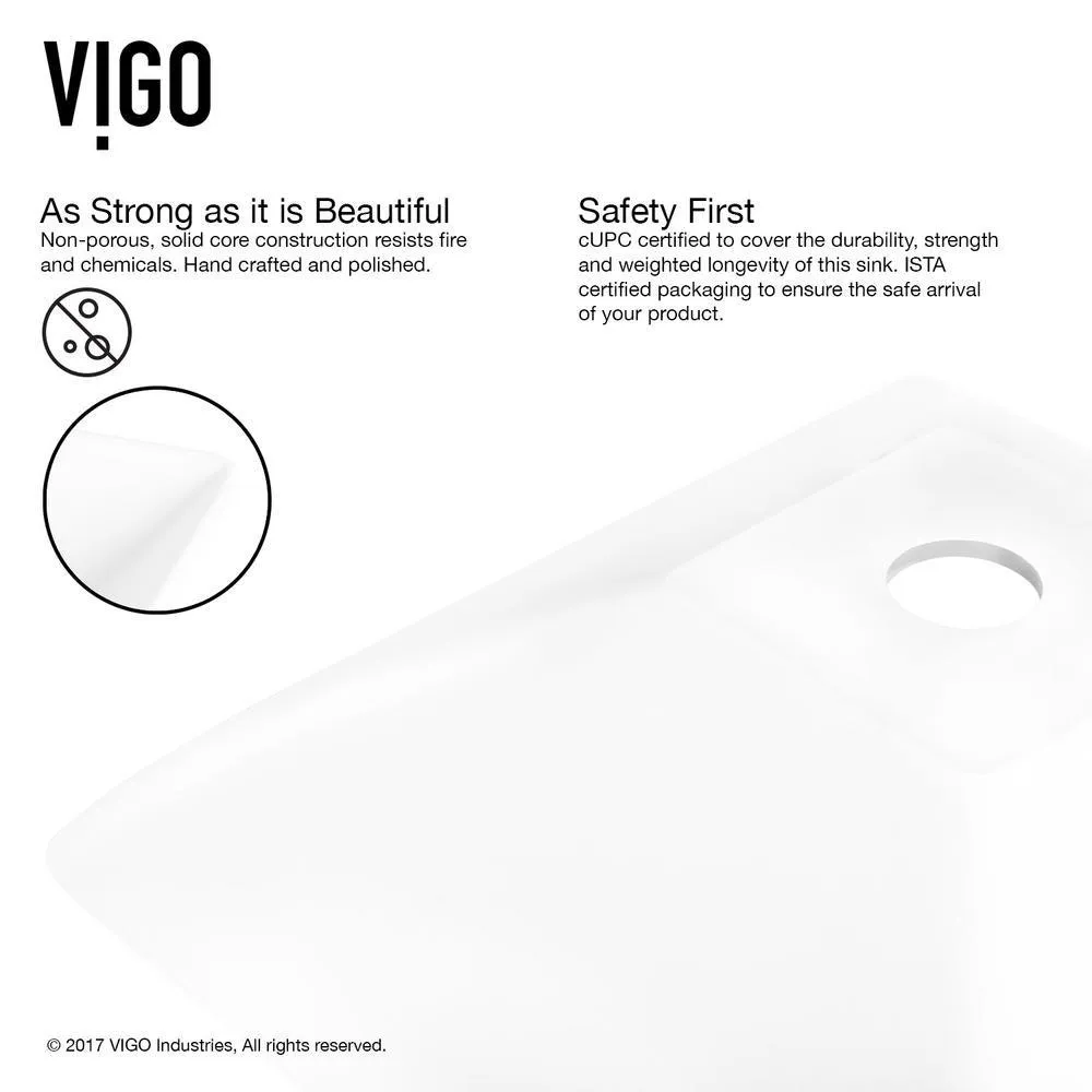 VIGO Hibiscus White Matte Stone Vessel Bathroom Sink and Seville Bathroom Vessel Faucet in Matte Black, photo 6 of 15