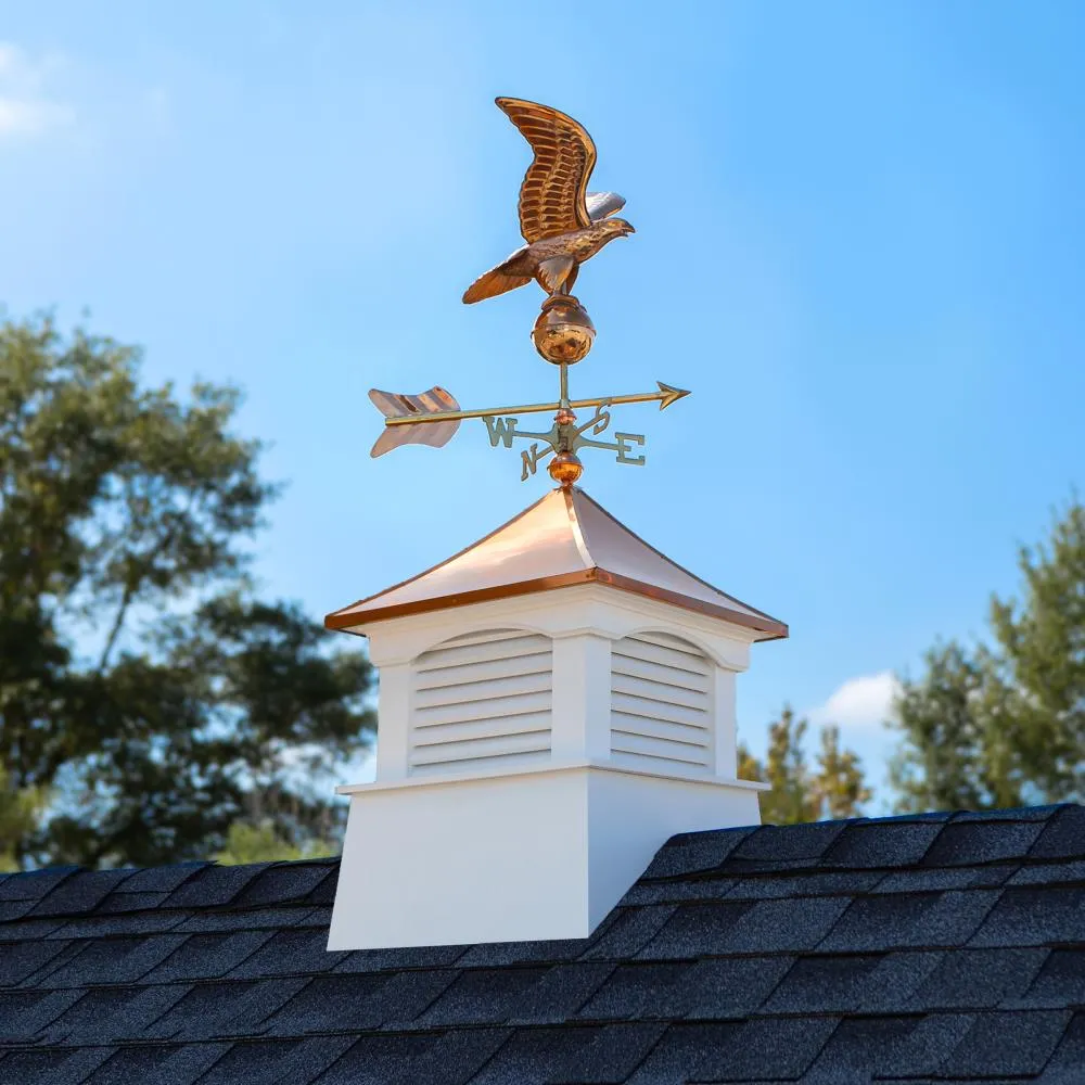 Good Directions Coventry Cupola with Copper Eagle Weathervane, 30-in x 40-in White Vinyl Cupola with 24-Gauge Copper Roof, photo 2 of 8