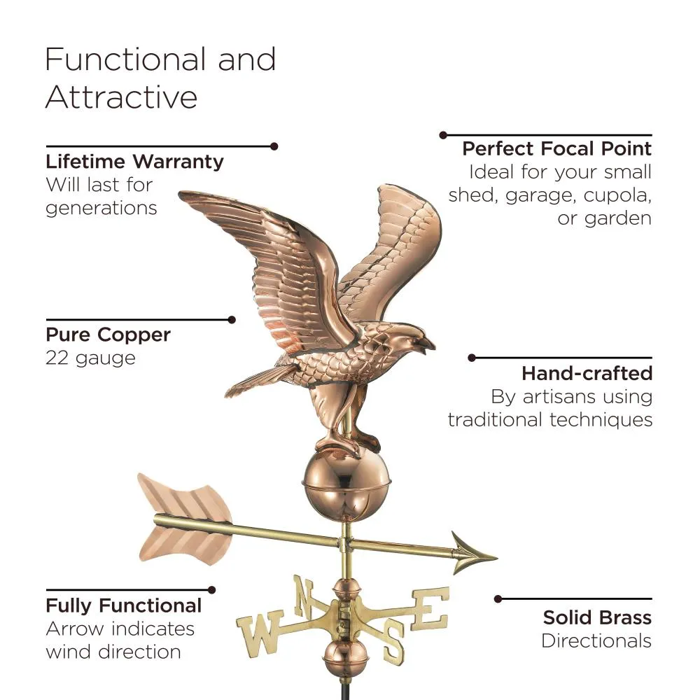 Good Directions Coventry Cupola with Copper Eagle Weathervane, 30-in x 40-in White Vinyl Cupola with 24-Gauge Copper Roof, photo 7 of 8