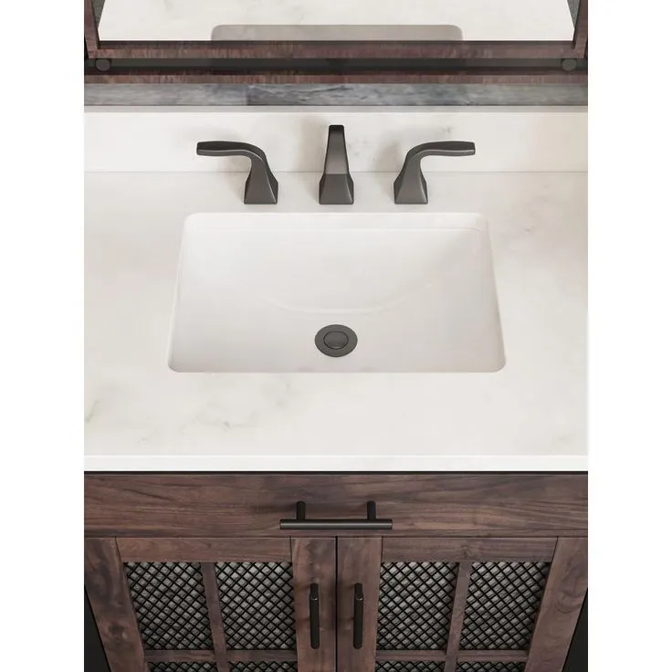 Drysdale 30 in. Wx 34.5 in. H Bath Vanity in Sable with Engineered Stone Vanity Top in Lgt Vein Carrera with White Basin, photo 4 of 6