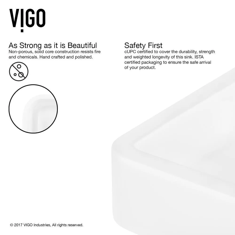 VIGO White Petunia Matte Stone Vessel Bathroom Sink and Seville Bathroom Vessel Faucet in Oil Rubbed Bronze, photo 5 of 14