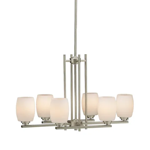6-Light Brushed Nickel Modern Chandelier