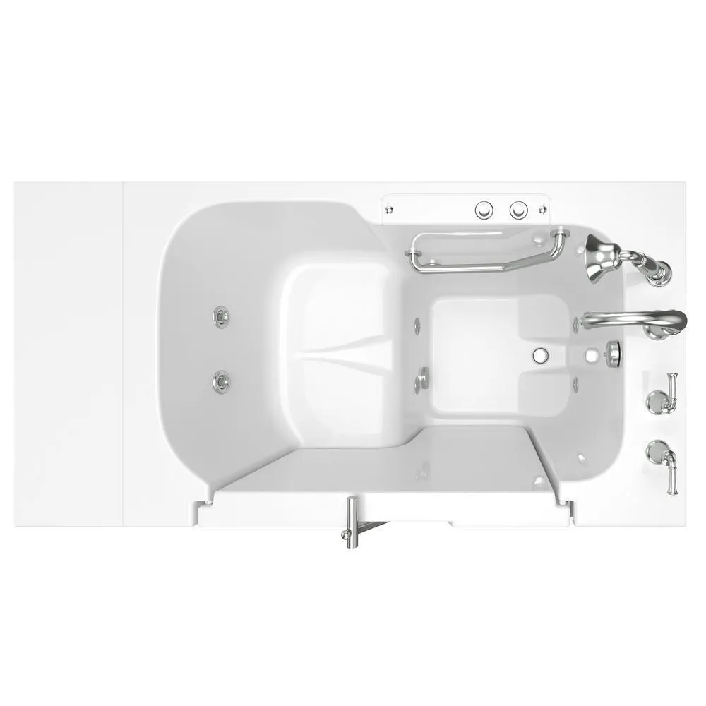 Gelcoat Value Series 52in. x 32in. Right Hand Touch Control Walk-In Whirlpool Bathtub with Outward Opening Door in White, photo 3 of 15