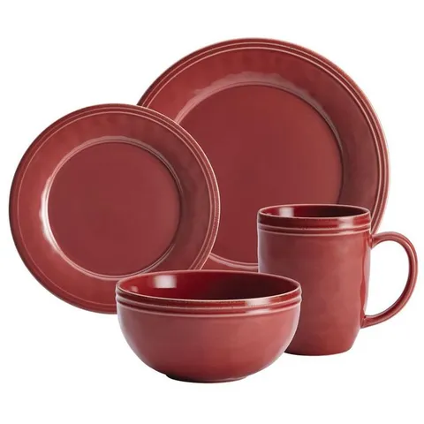 Cucina 16-Piece Casual Cranberry Red Stoneware Dinnerware Set